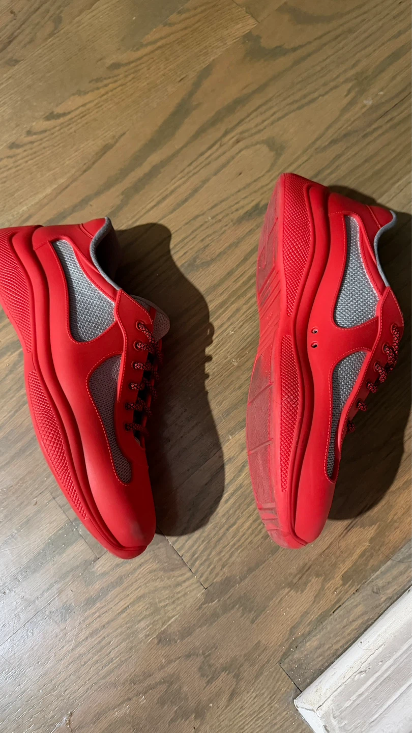 Prada Red & Grey Sneakers - photo 4