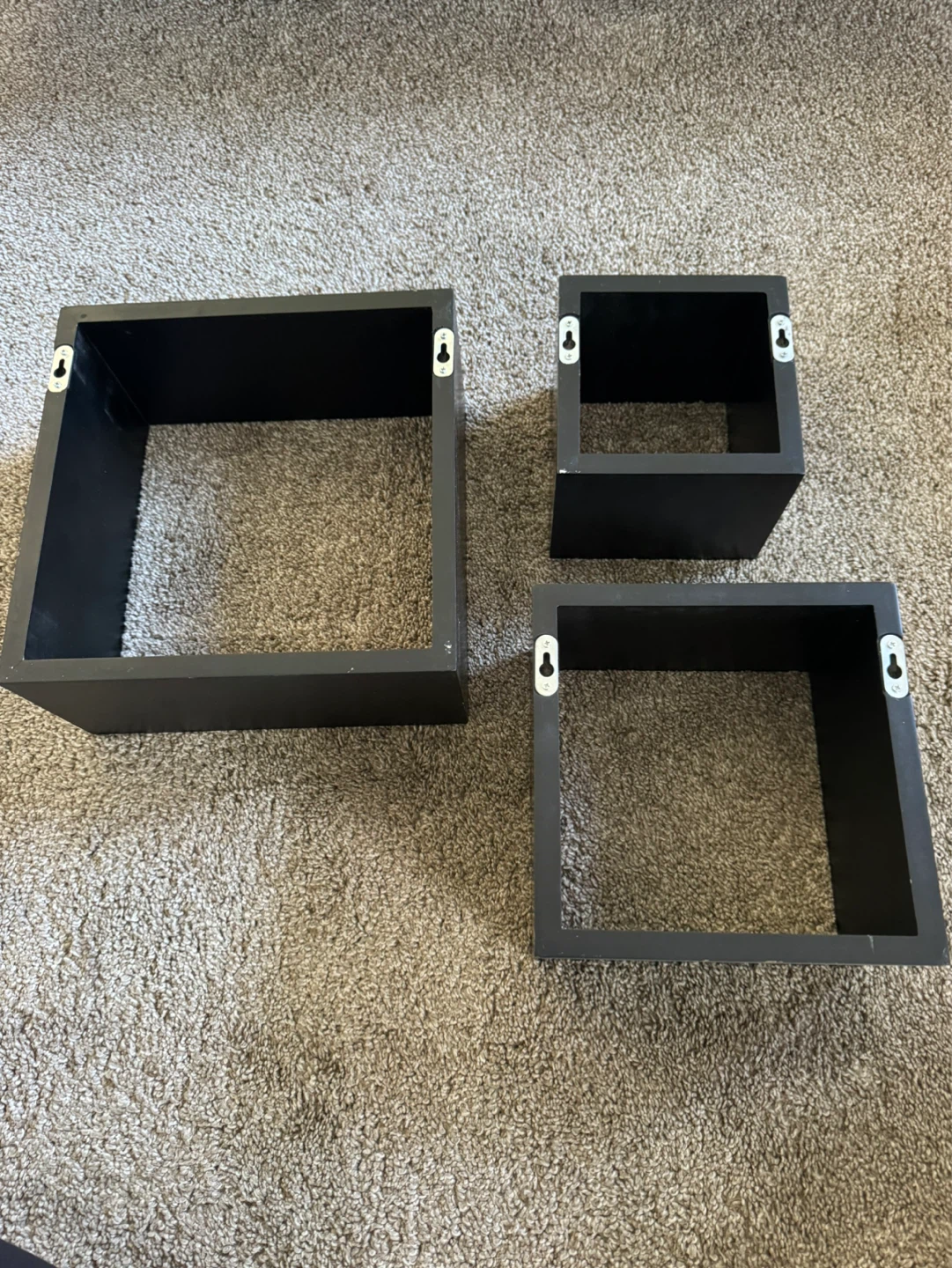 Set of 3 Black Square Wall Shelves ⚽️ - photo 2