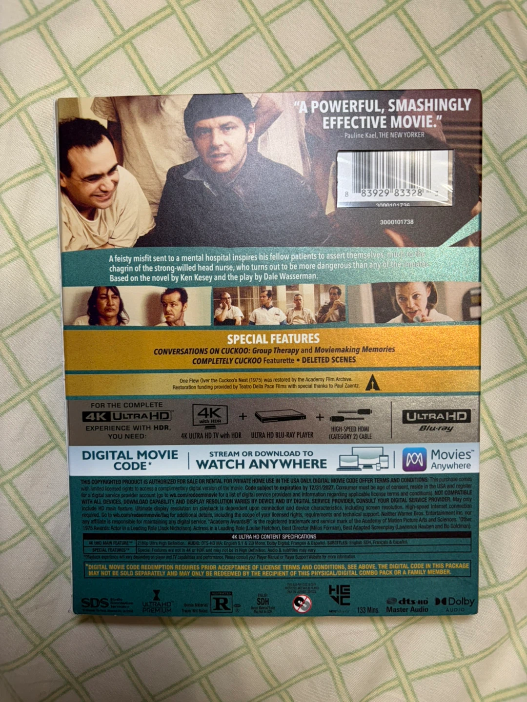 New One Flew Over the Cuckoo's Nest (4K/Blu-ray) Jack Nicholson - photo 2