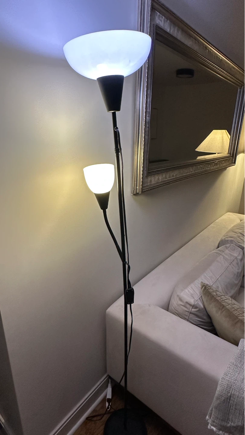 IKEA TÅGARP Floor Lamp (Uplighter + Reading Light) — Black