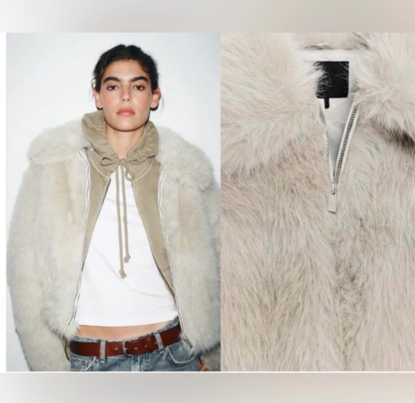ZARA Faux Fur Jacket ⚽