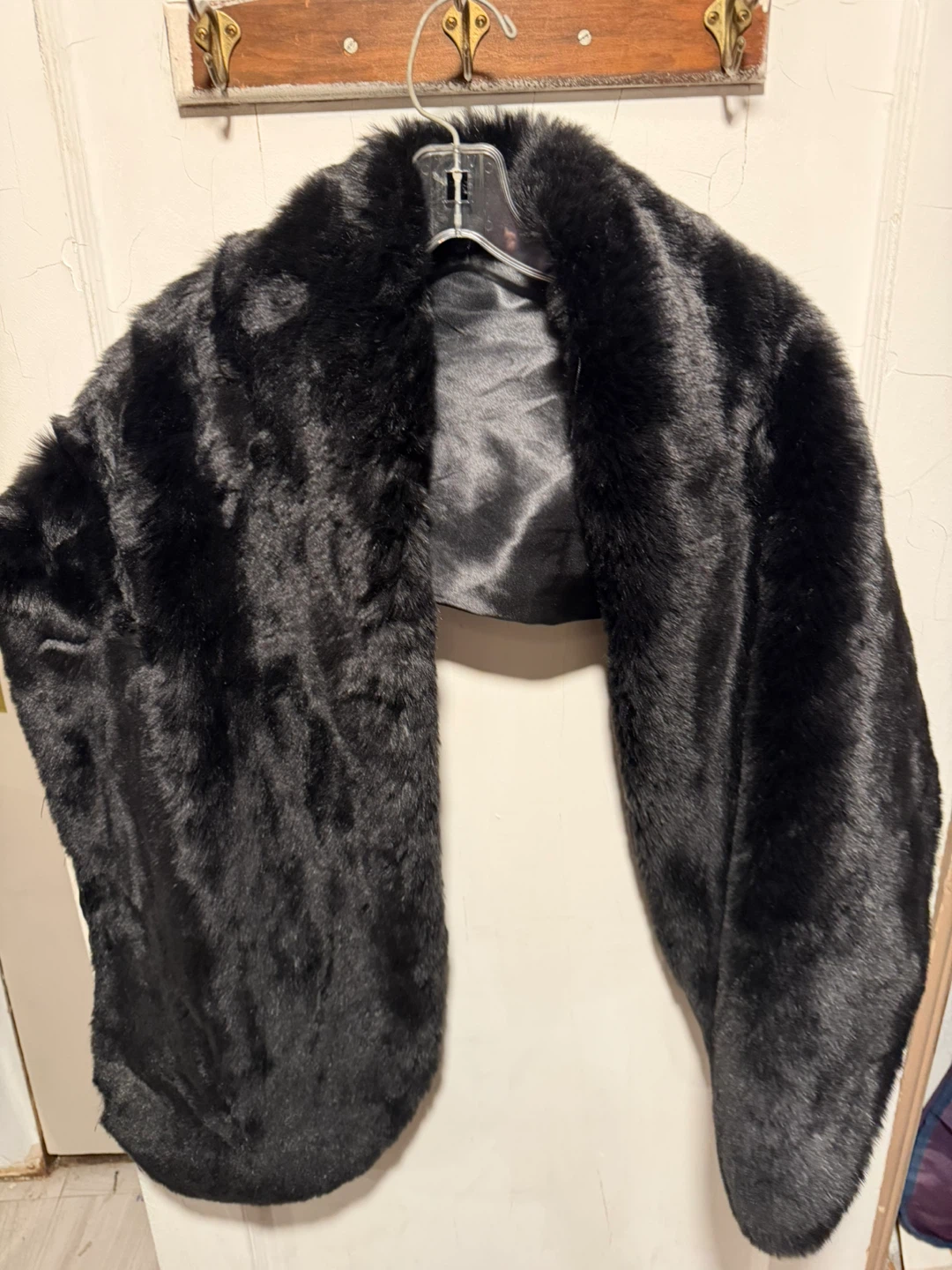 Black Faux Fur shawl