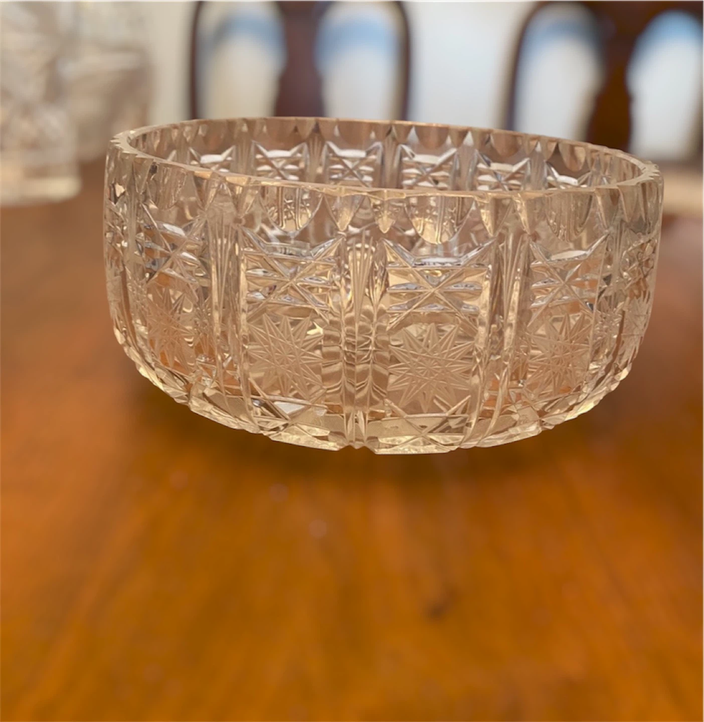 Vintage Bohemian Crystal Star Pattern Bowl