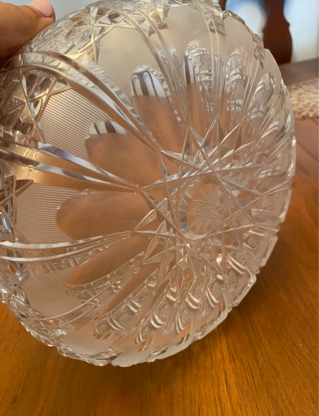 Vintage Bohemian Crystal Star Pattern Bowl - photo 3