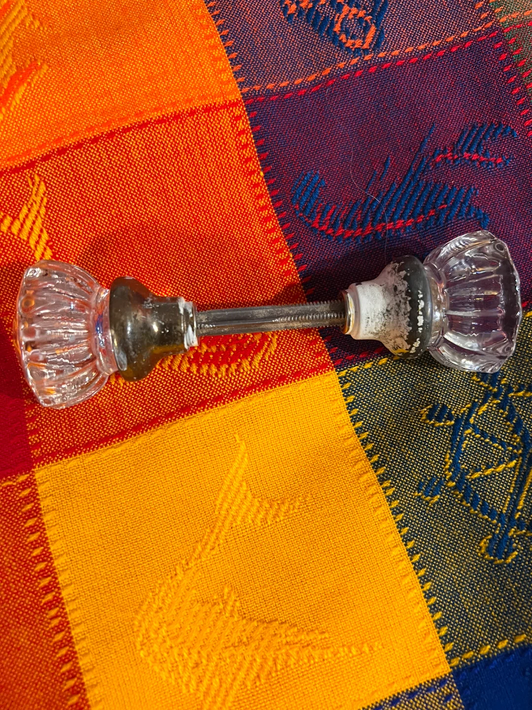 ⚽ Vintage Glass Doorknob Set with Spindle