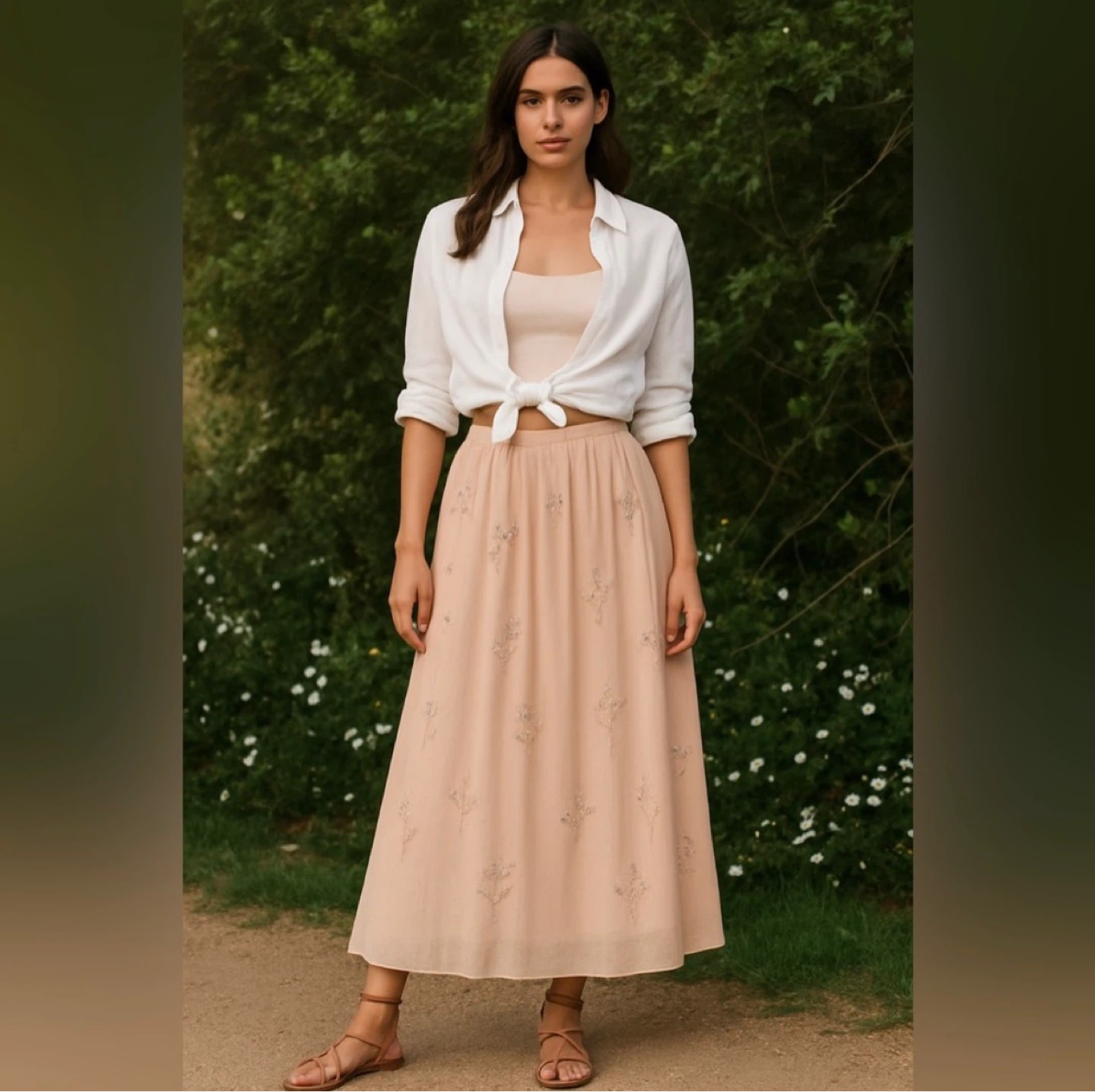 ZARA Embellished Midi Skirt ⚽
