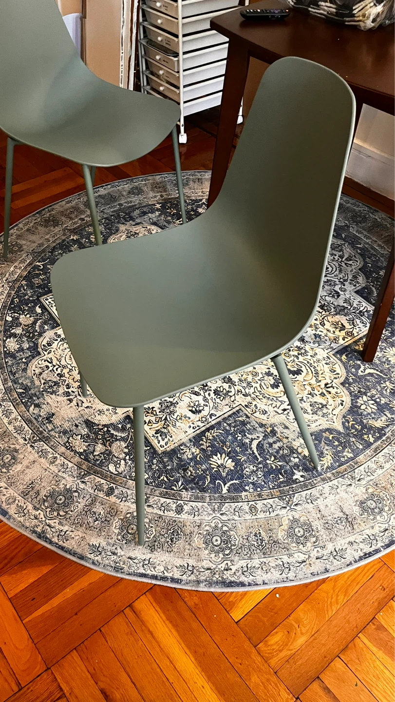 2 Sage Green Modern Dining Chairs (Set of 2)