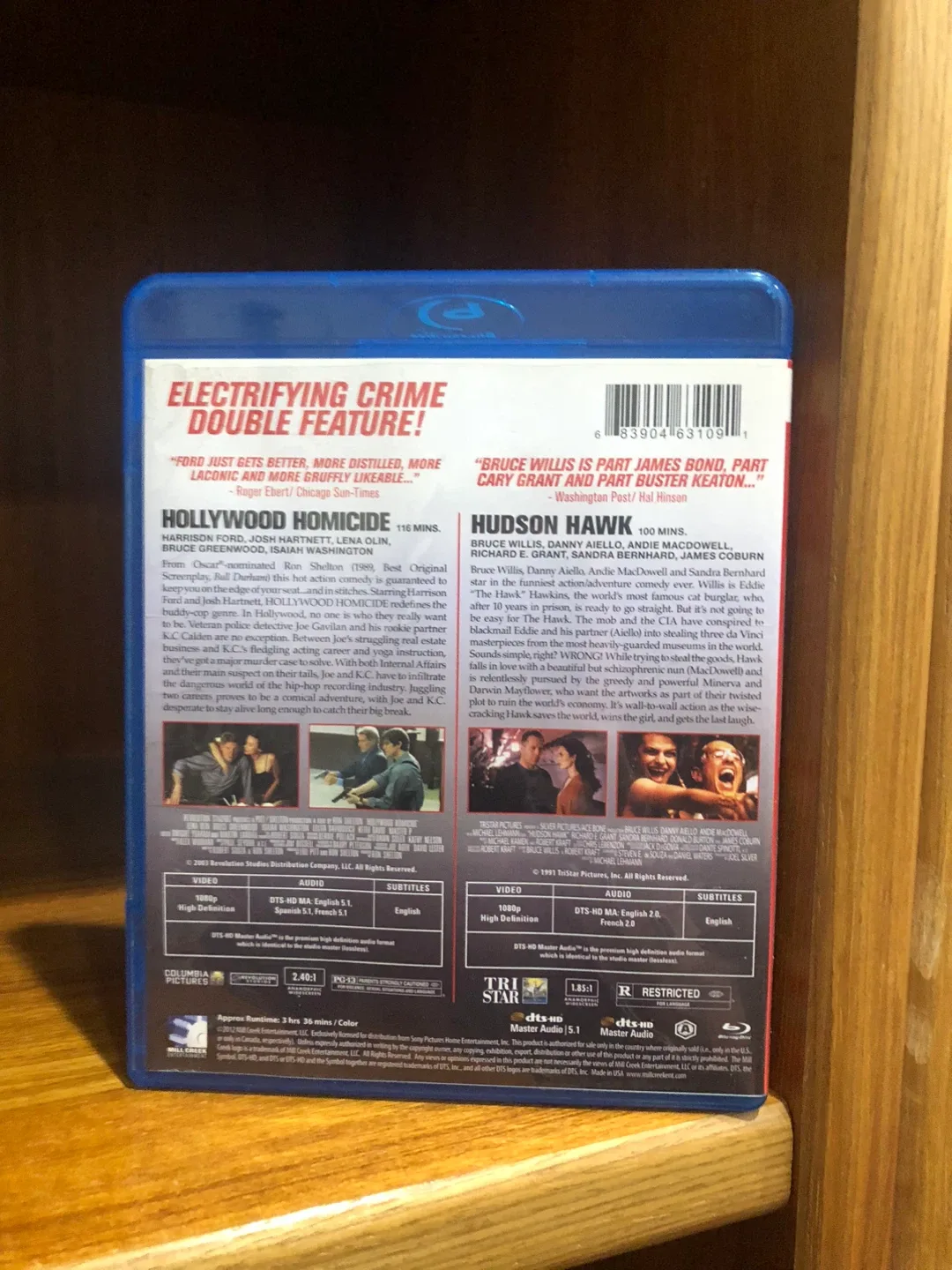 Hollywood Homicide & Hudson Hawk Double Feature Blu-ray ⚽️ - photo 2