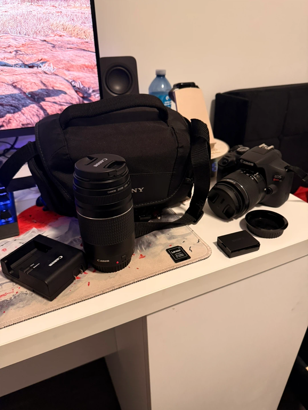 Canon EOS Rebel T7 DSLR Camera with Zoom Lens & Bag