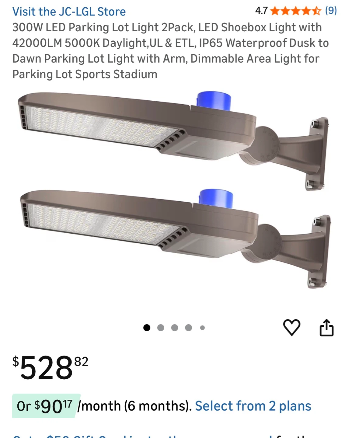 300W LED Parking Lot Light 2Pack - Dusk to Dawn - photo 2