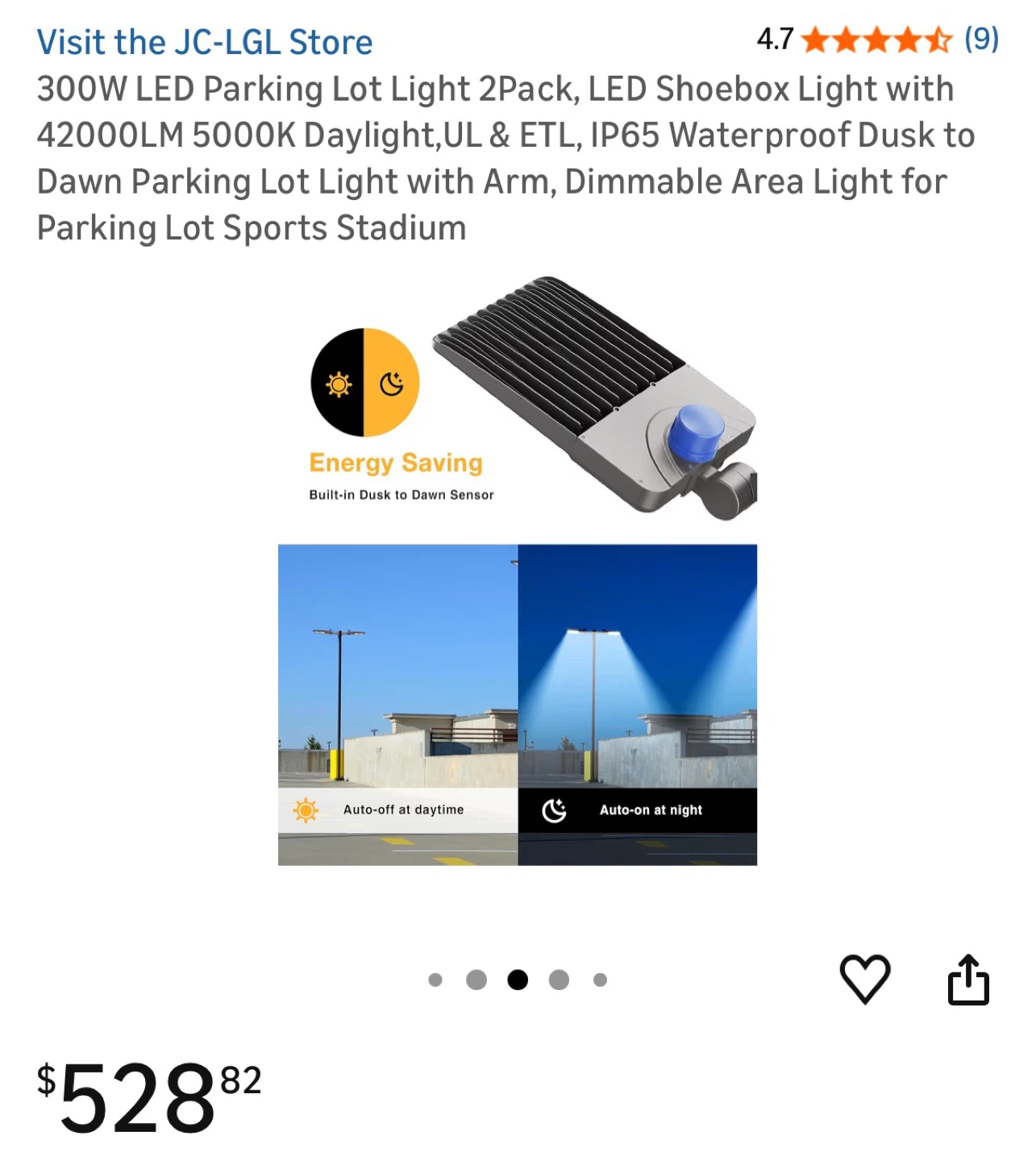 300W LED Parking Lot Light 2Pack - Dusk to Dawn - photo 3