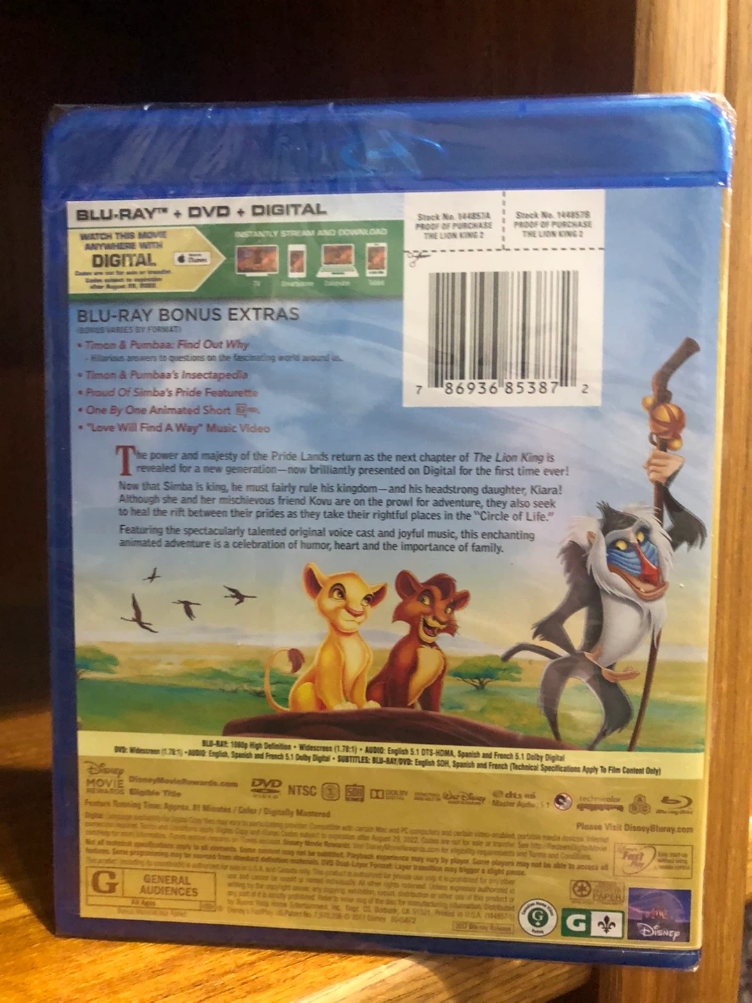 Disney The Lion King 2: Simba's Pride Blu-ray + DVD + Digital ⚽️ - photo 2