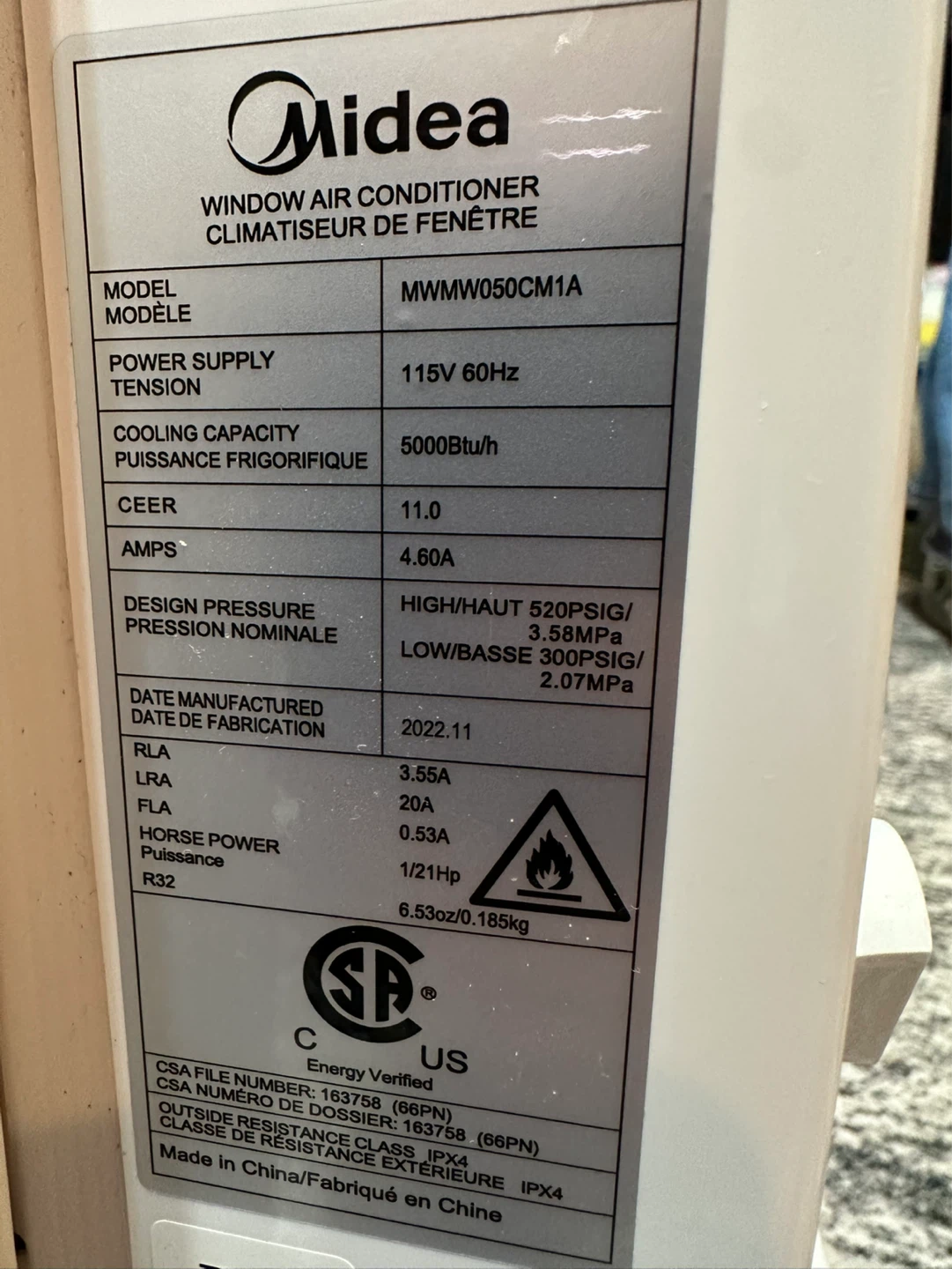 Midea Window Air Conditioner MWMO50CM1A 5000 Btu/h - photo 3