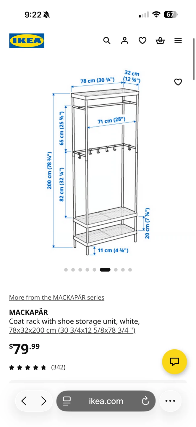 White Metal Garment Rack with Shelves - photo 4