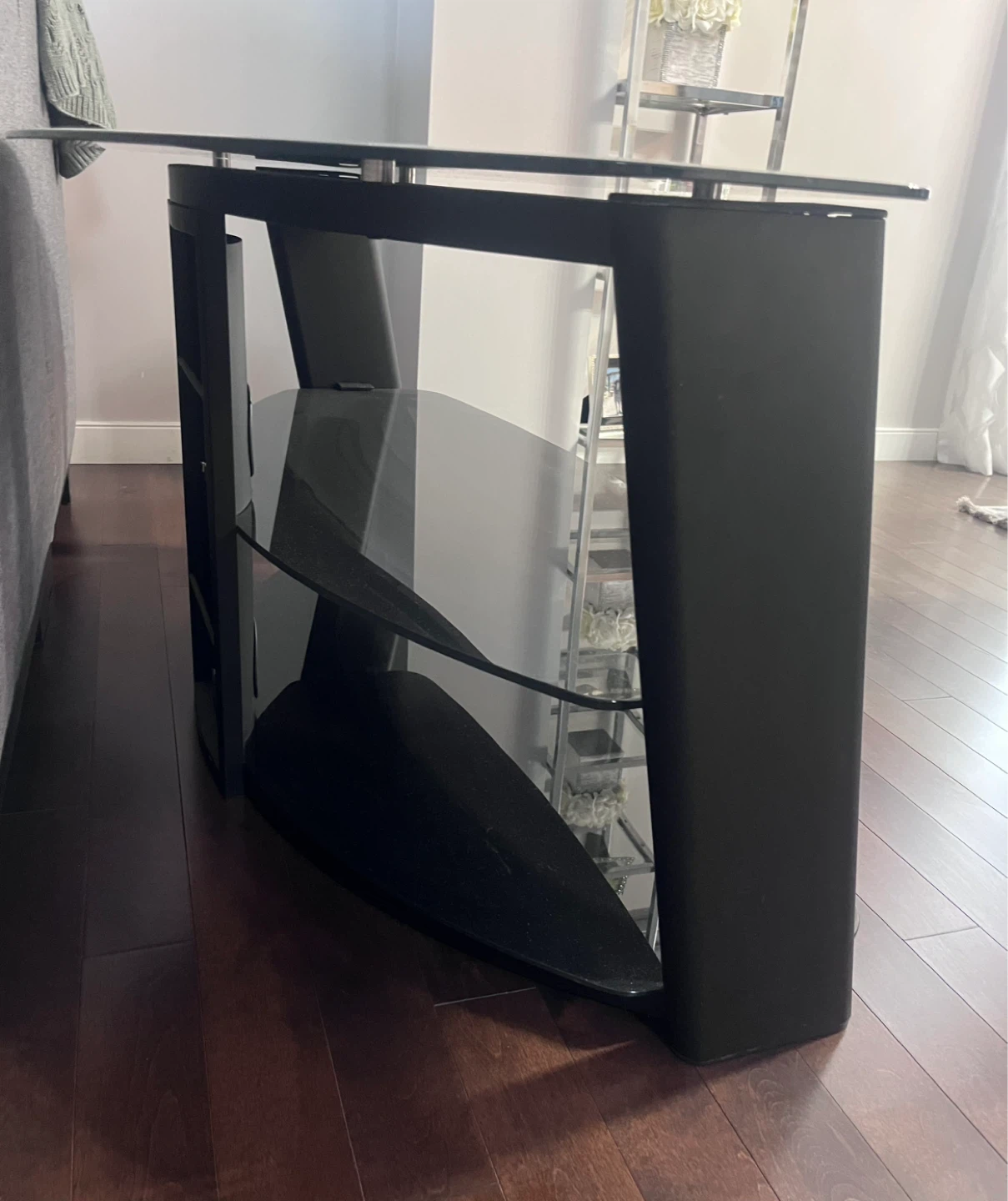 Black Glass TV Stand - photo 2