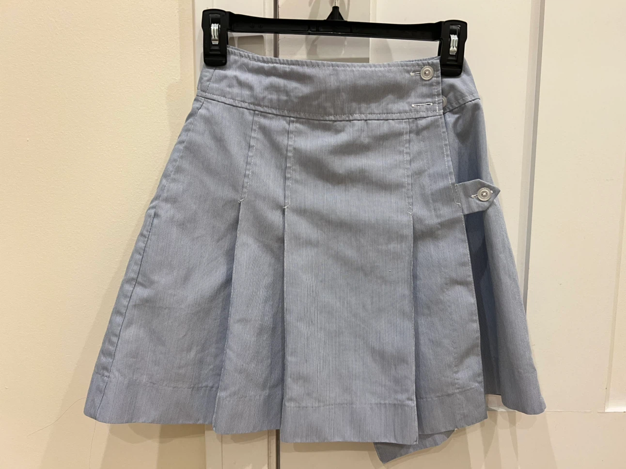 Size 2 Pleated Skirt - Blue Pinstripe