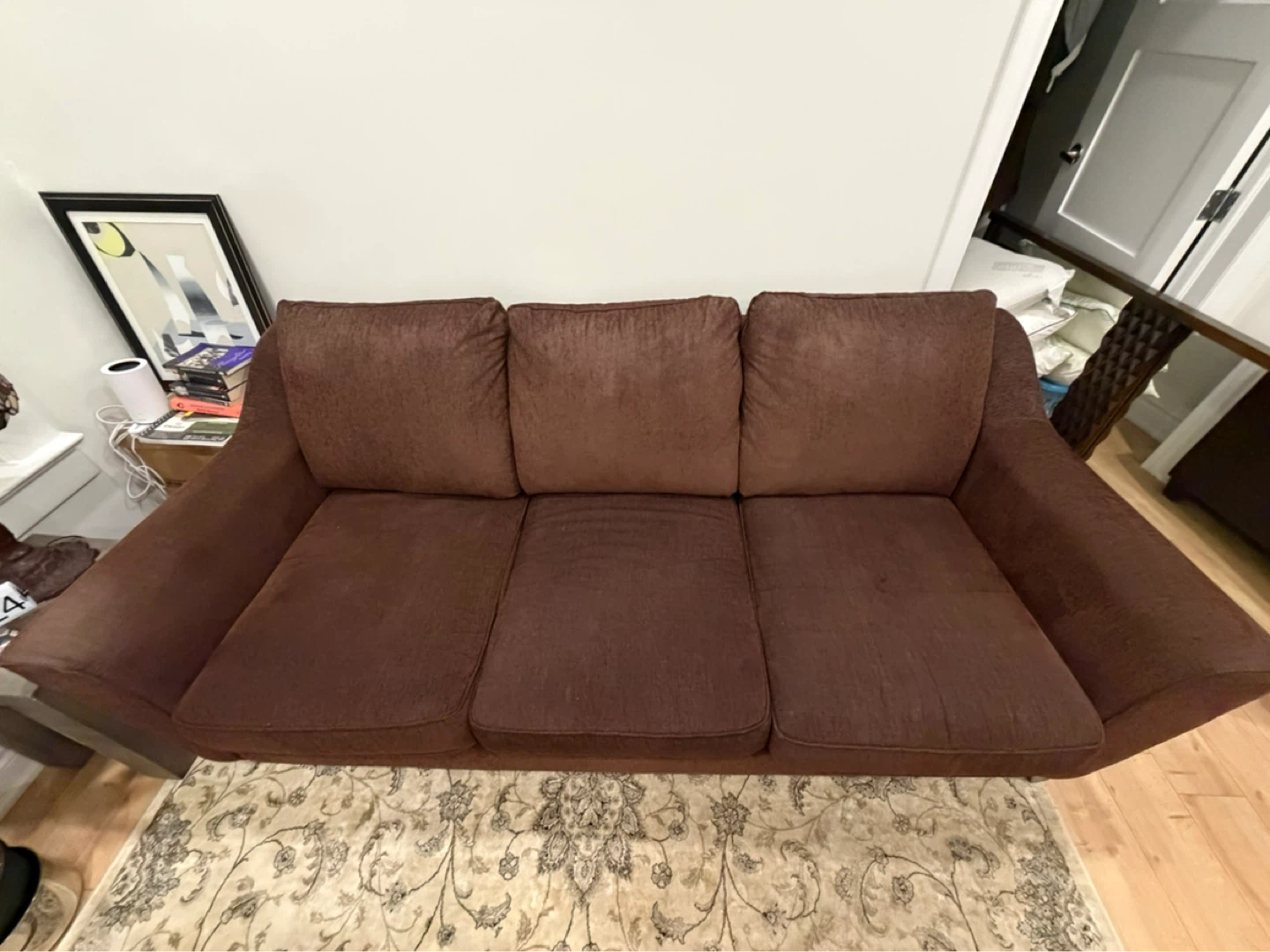 Brown fabric couch ⚽ - photo 2