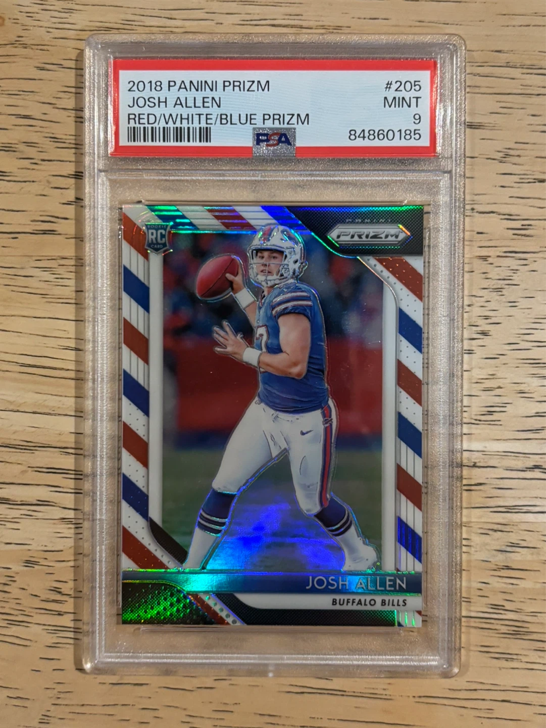 2018 Panini Prizm Josh Allen Red/White/Blue Prizm RC #205