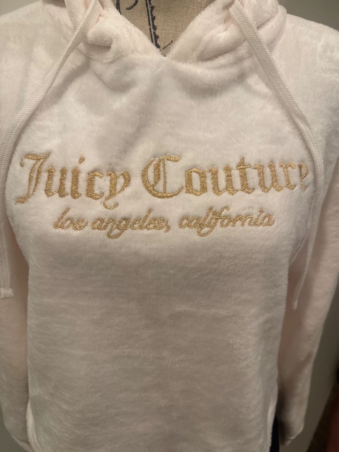 Juicy Couture plush hoody with draw strings New with tag.