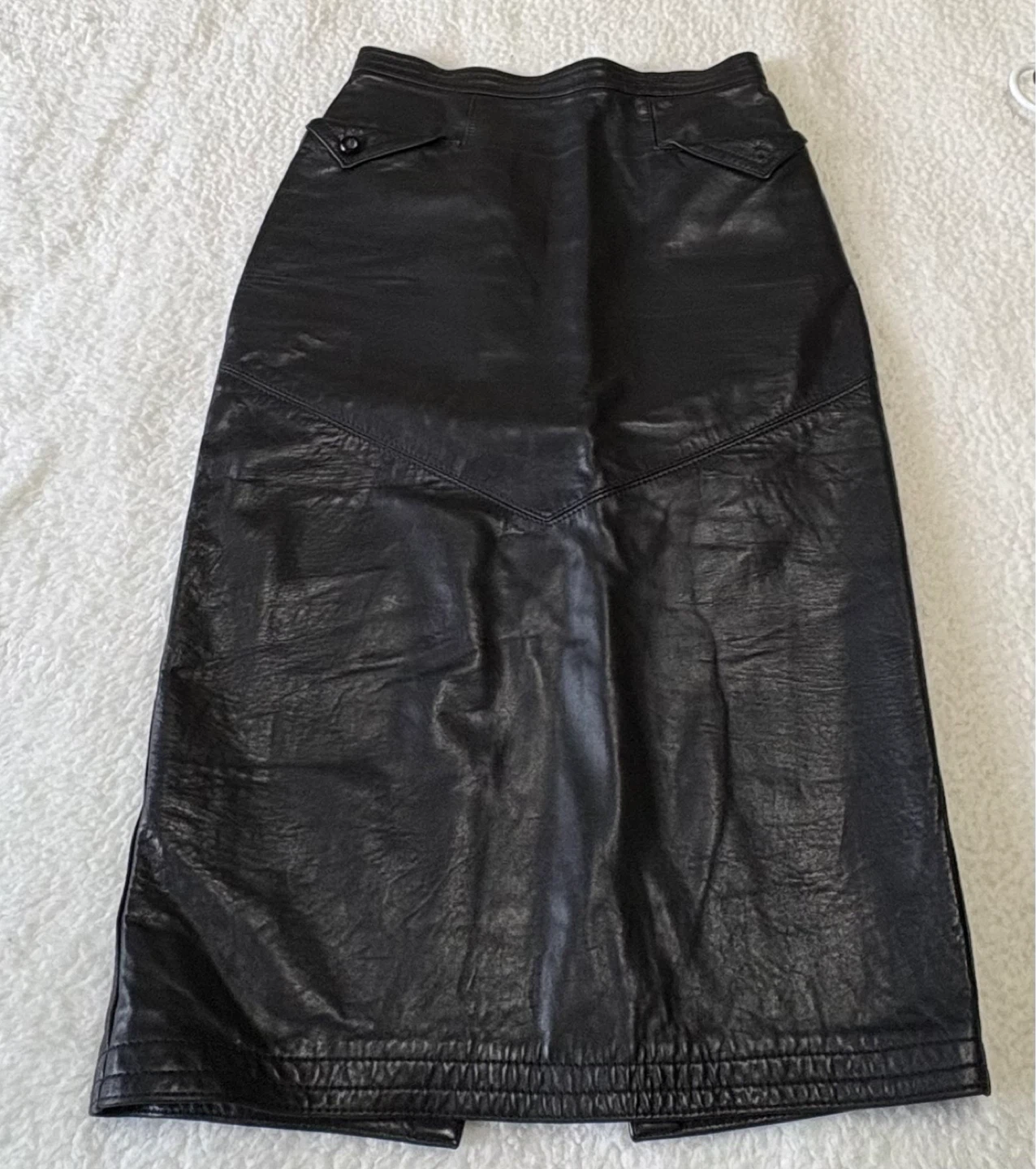 Black Leather Midi Skirt ⚽️