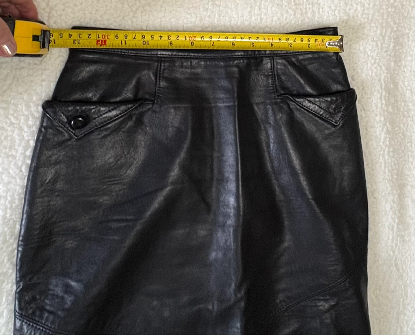 Black Leather Midi Skirt ⚽️ - photo 4