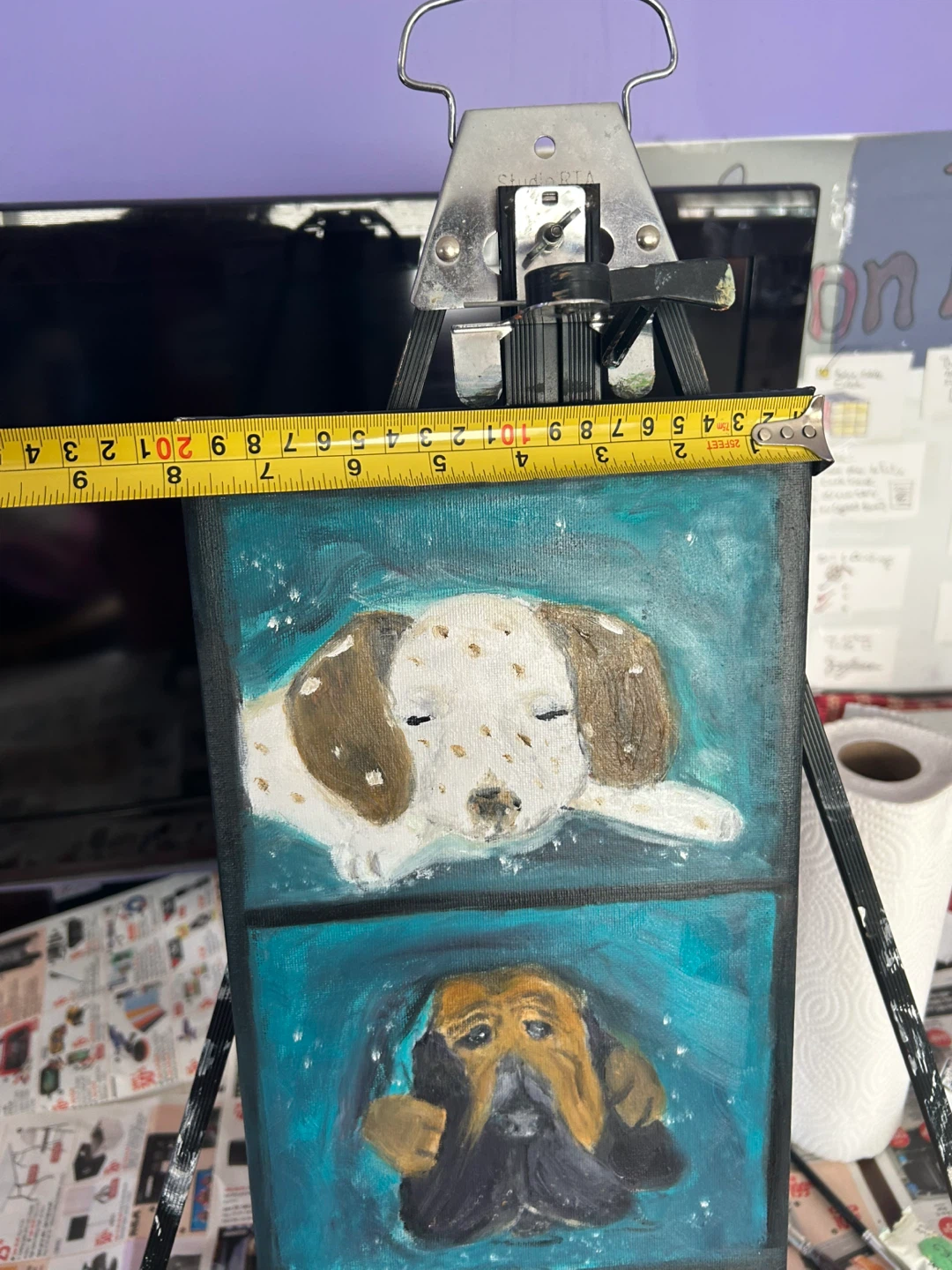 ⚽️ Triptych Dog Portrait Painting - photo 4