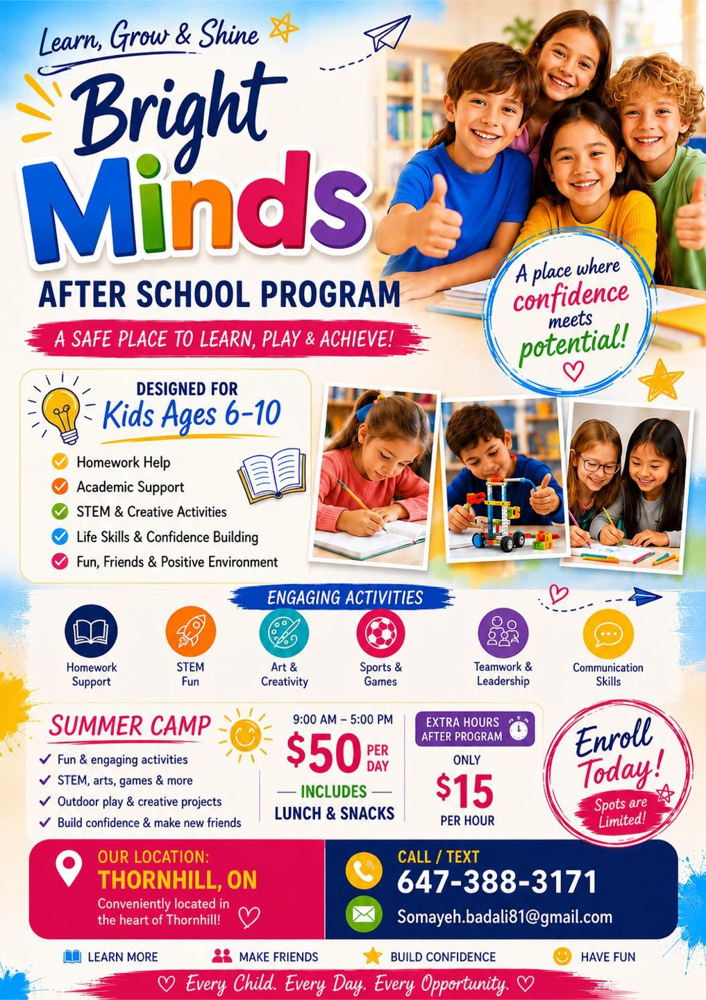 Bright Minds After School Program for Kids Ages 6-10