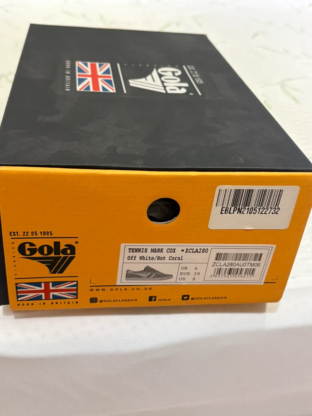 NIB Gola Tennis Mark Cox Shoes - Off White/Hot Coral - photo 3