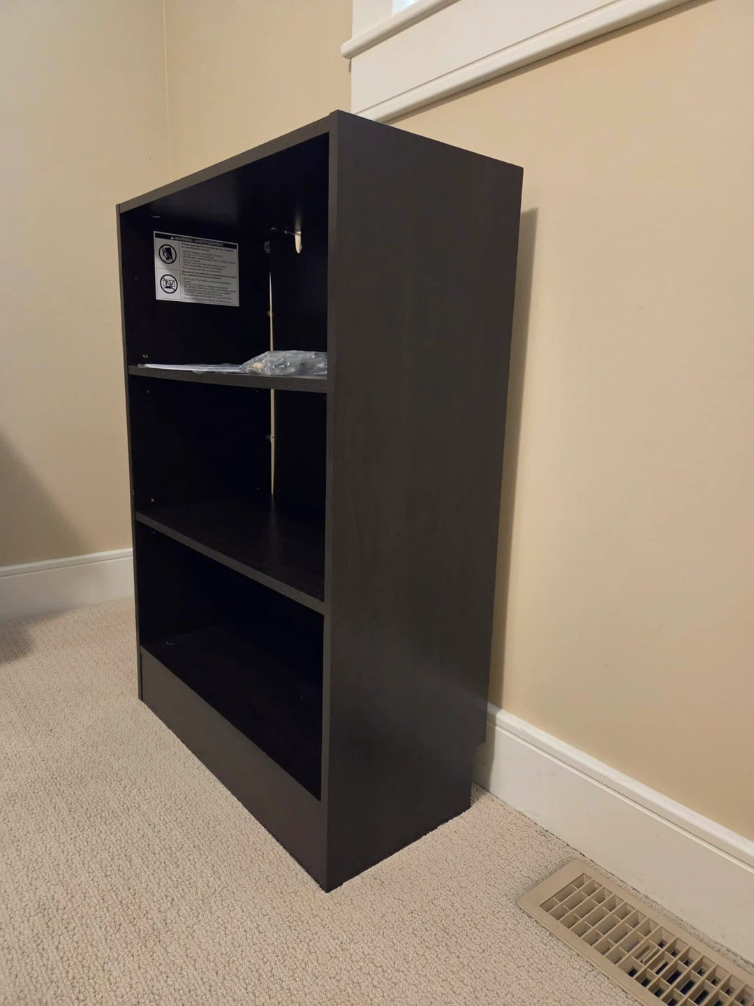 Black-brown 3-shelf bookcase - photo 2