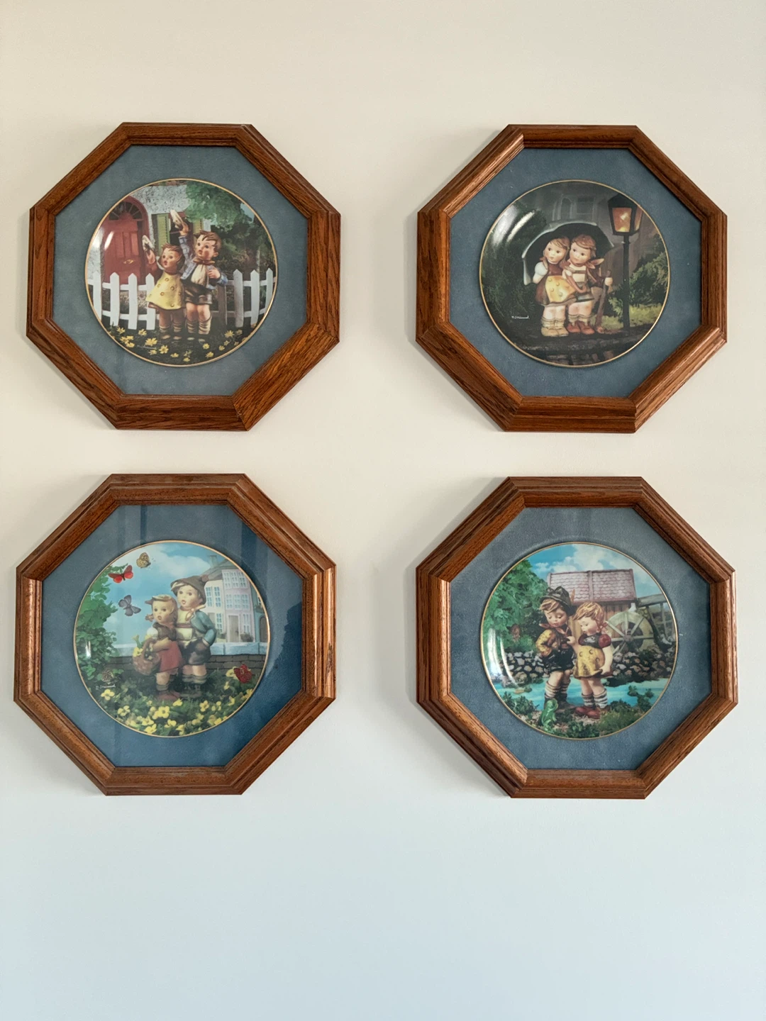 Hummel Plates Framed Wall Art Set – 8 Matching Prints