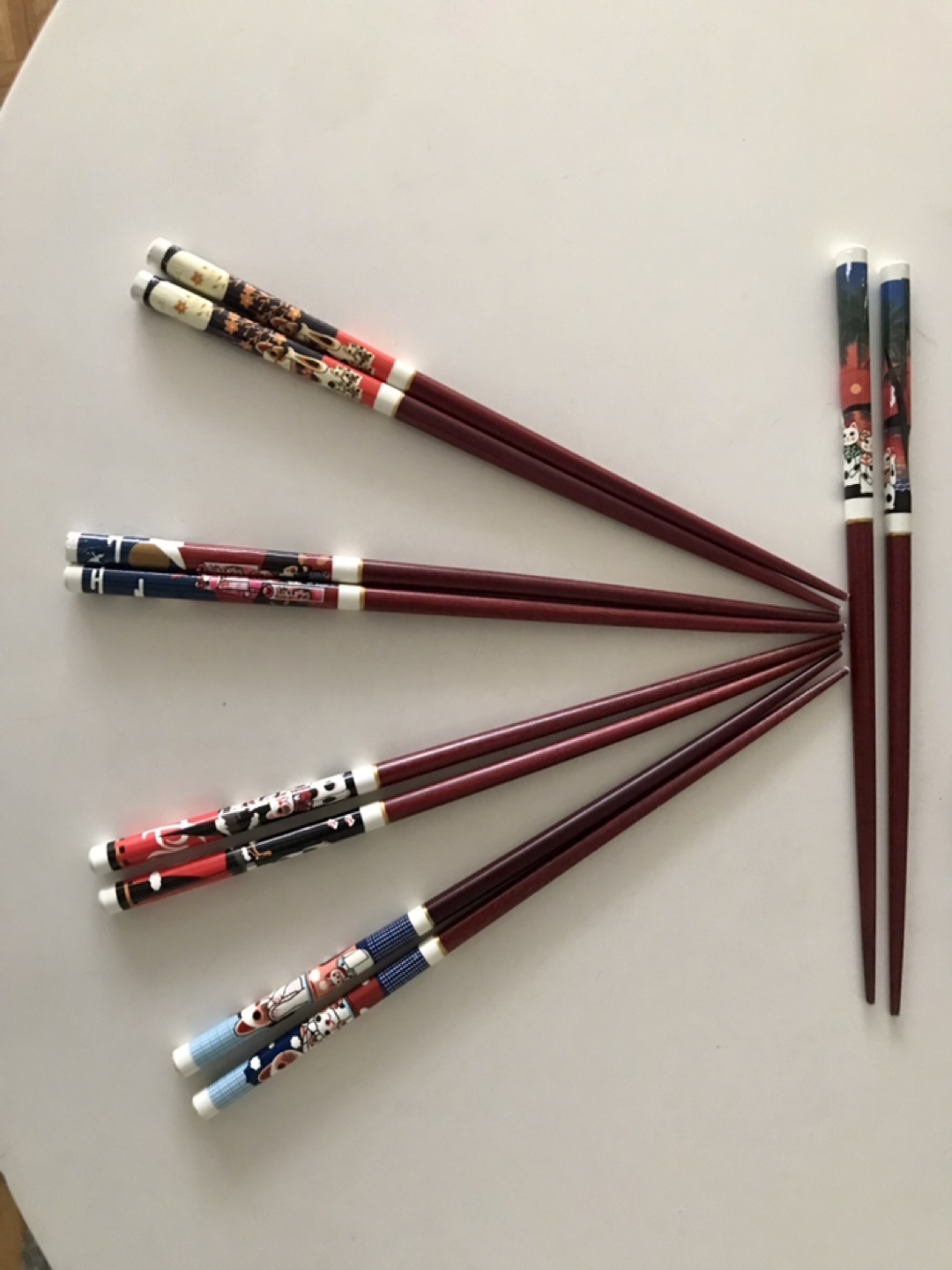 Chopsticks: Cat lovers- 5 Pairs- Beautiful ArtDeco Cat Prints - photo 3