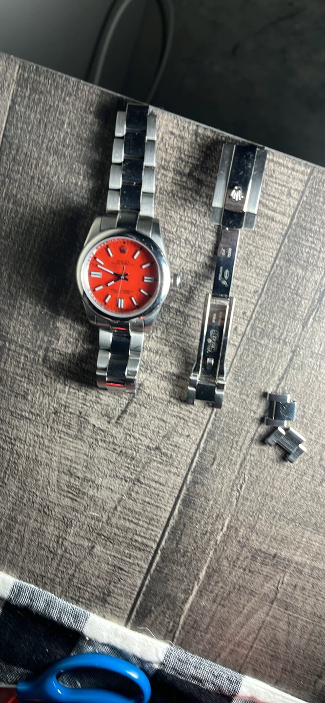 Rolex Oyster Perpetual Red Dial Men's Watch