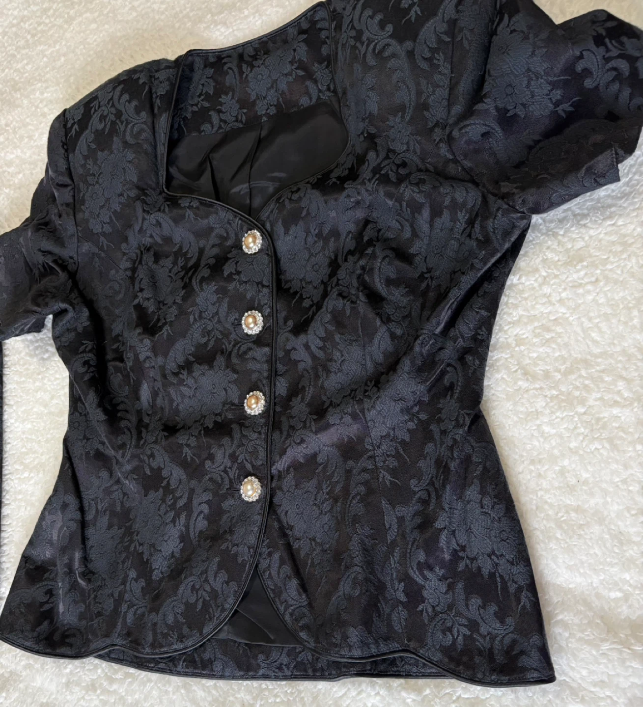 Vintage Black Damask Skirt Suit Set ⚽️ - photo 3