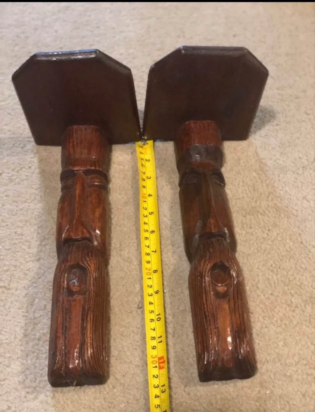 Hand Carved Wooden Shelf