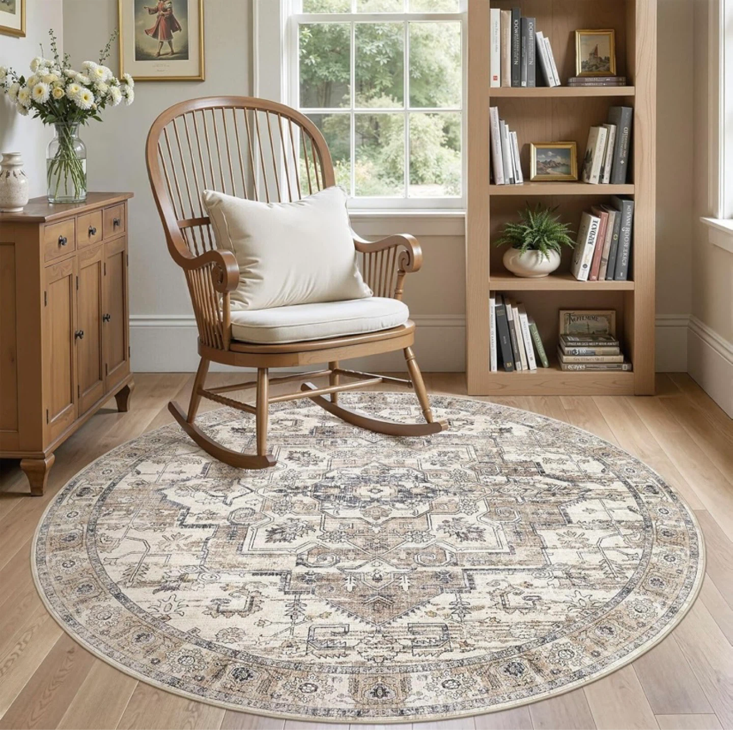 New 6’ Round Area Rug Washable - photo 3
