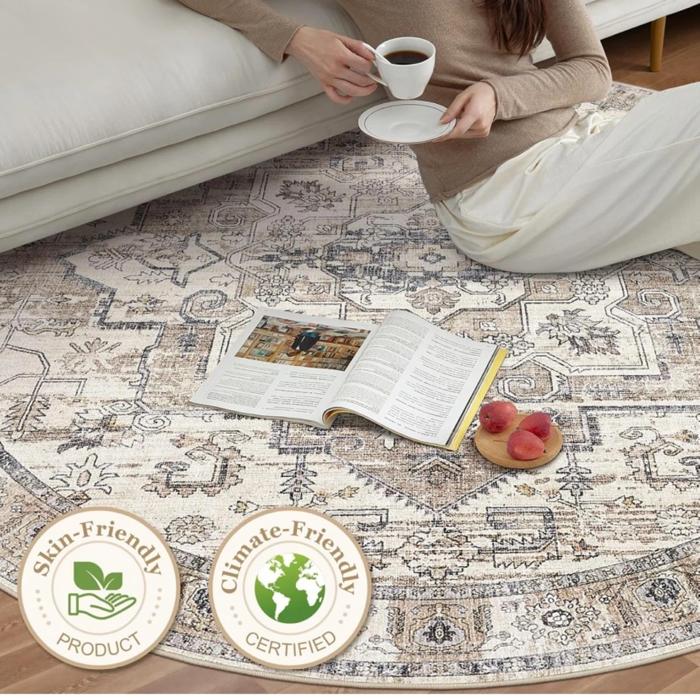 New 6’ Round Area Rug Washable - photo 5