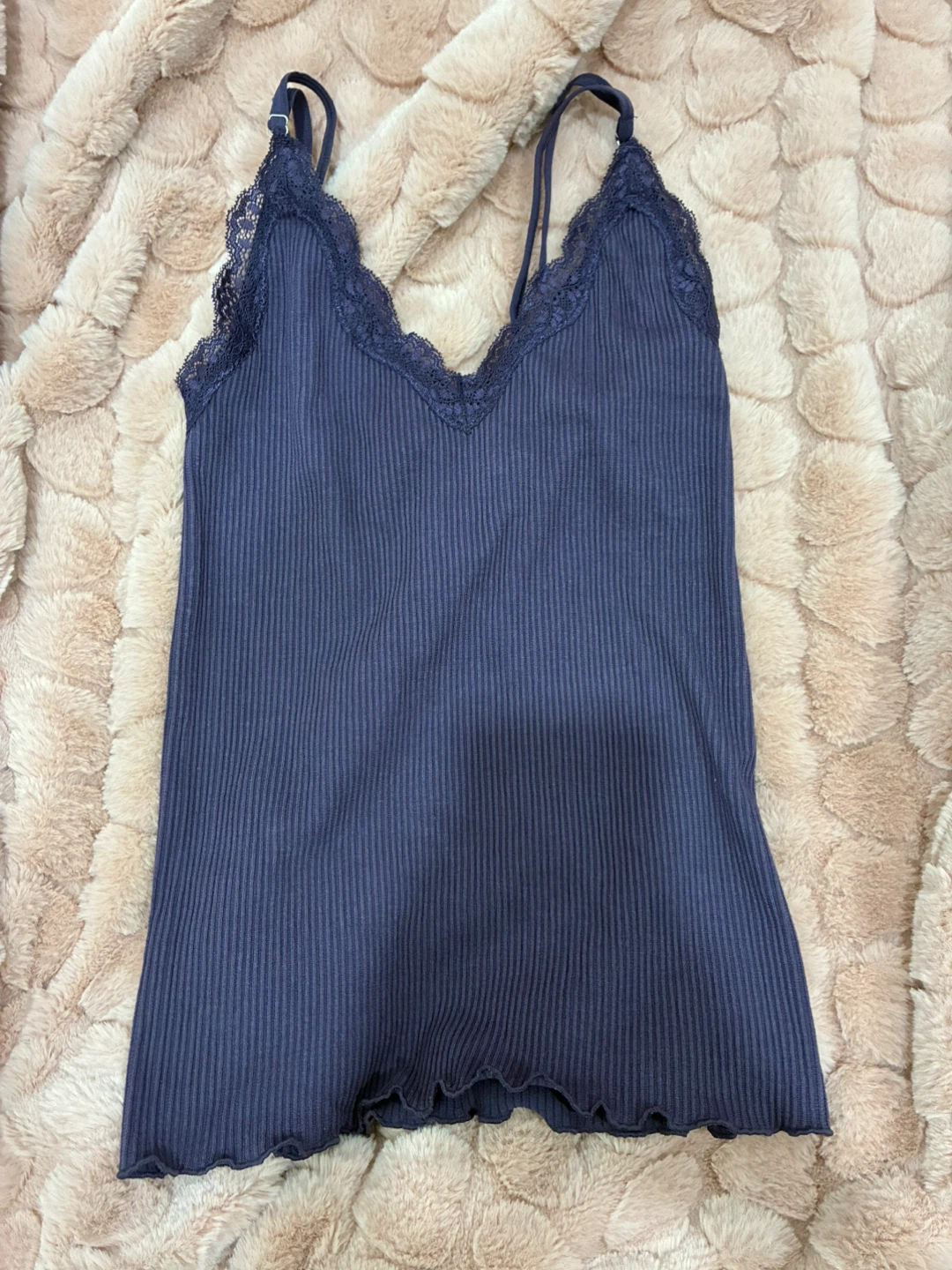 Blue Lace Trim Camisole