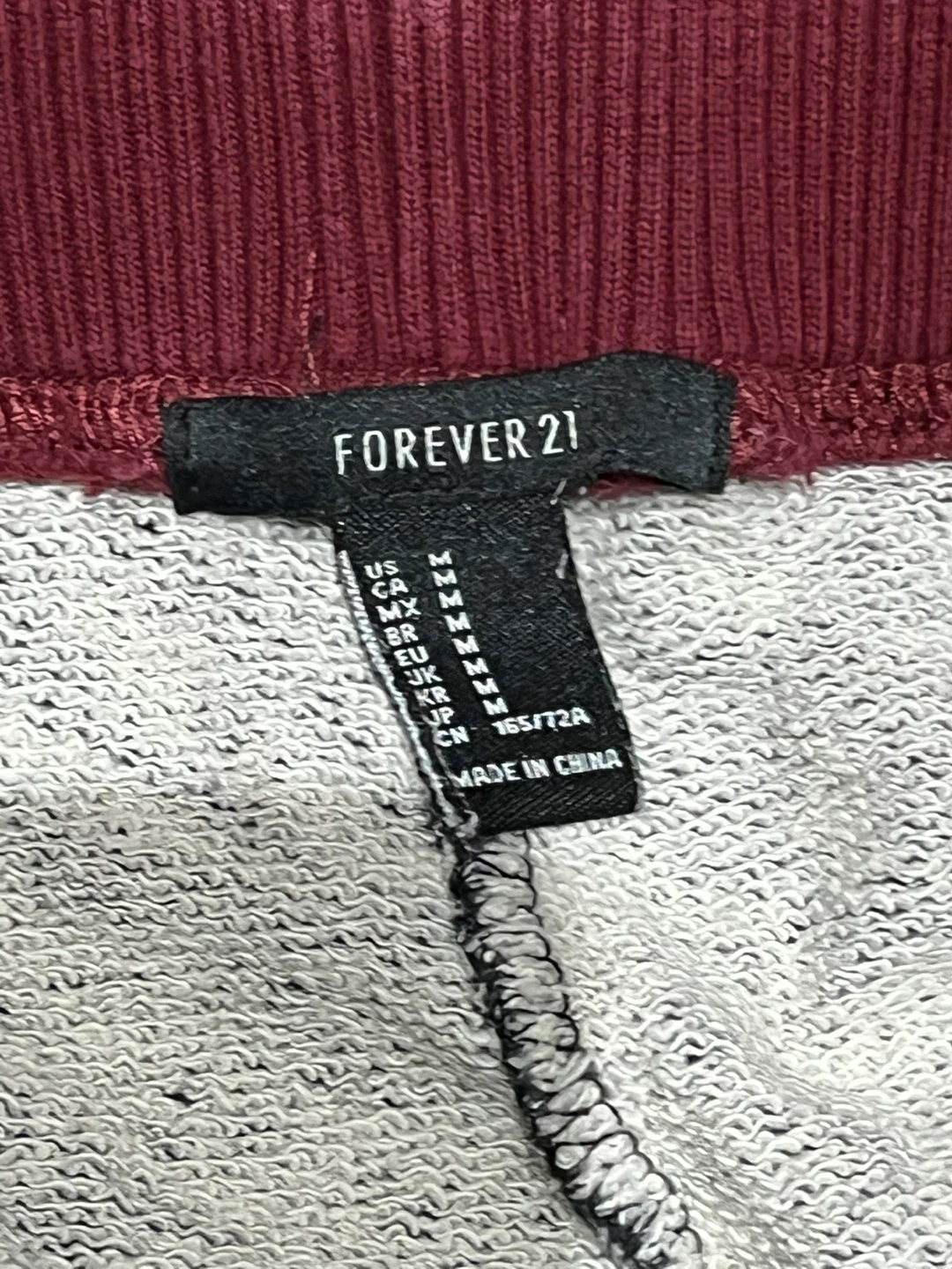 Forever 21 Women's Grey & Maroon Joggers - Size M - photo 3