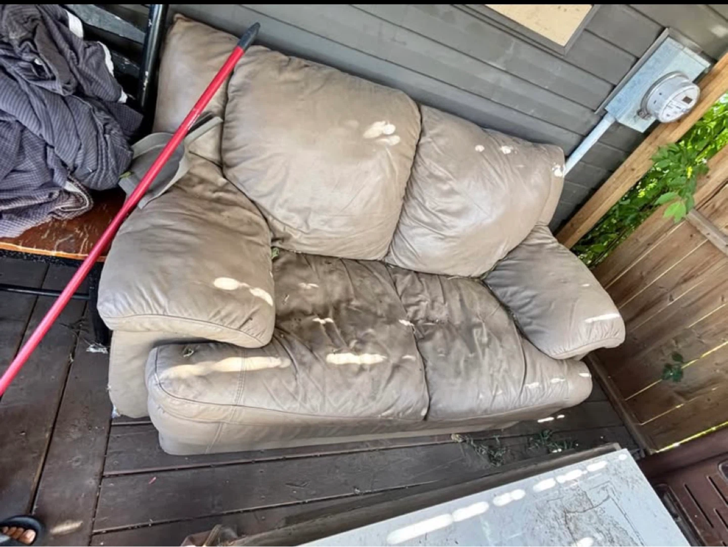 Leather loveseat