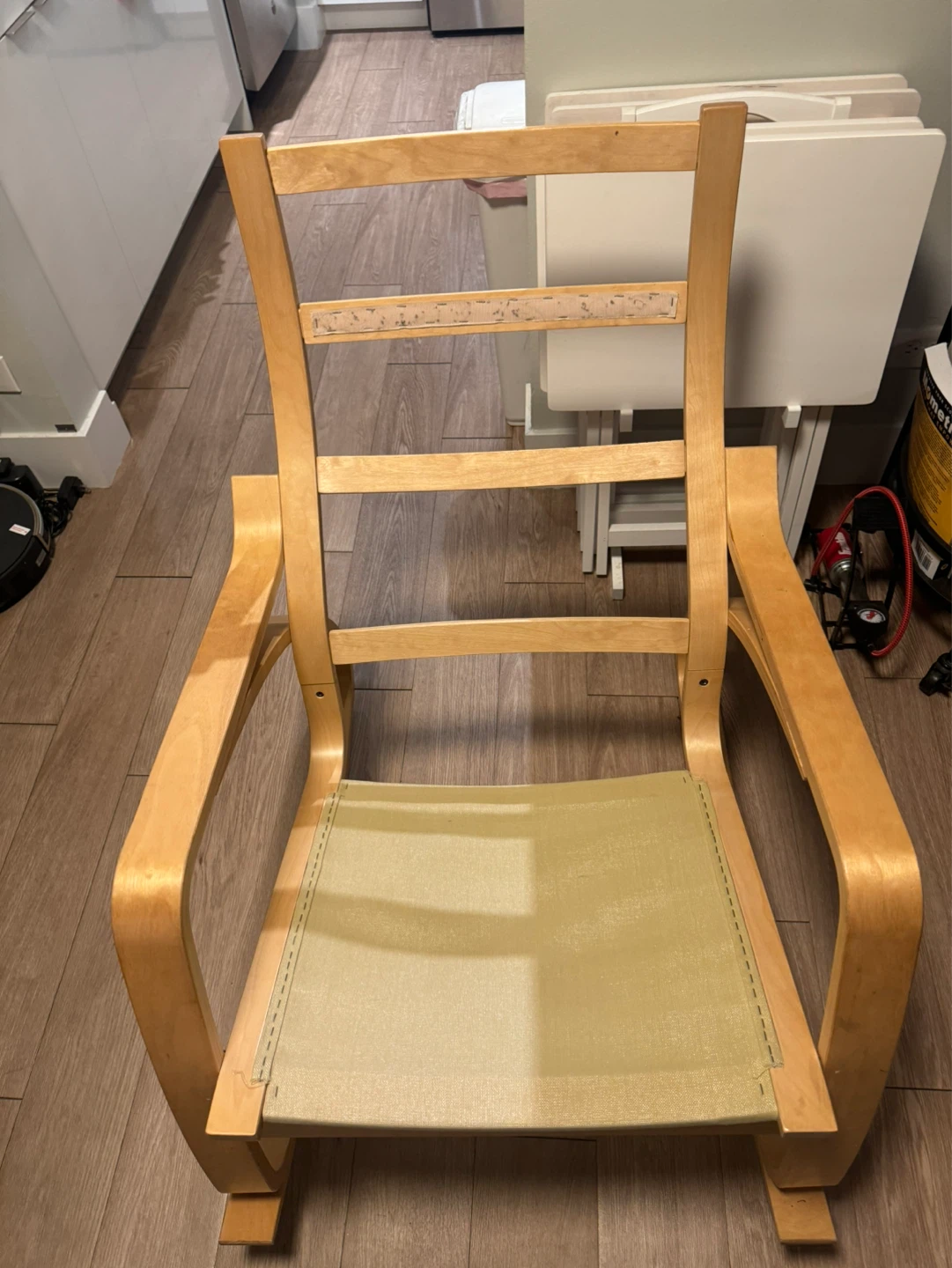Cream Upholstered Rocking Chair