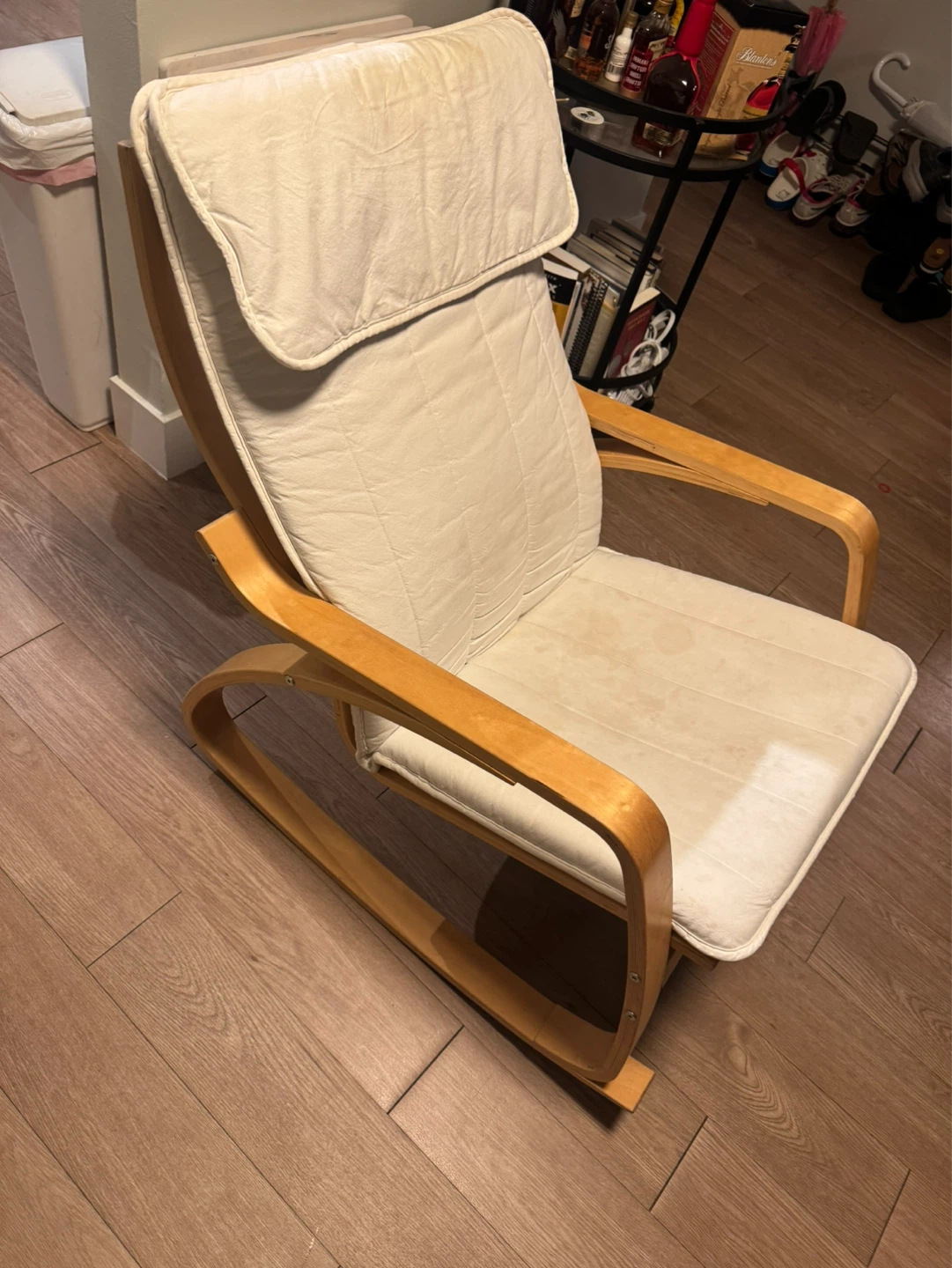 Cream Upholstered Rocking Chair - photo 3