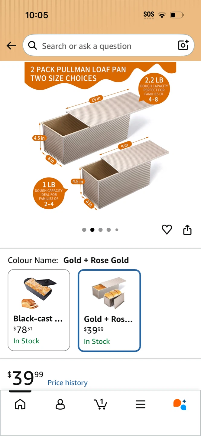 2 Loaf Pans Non-Stick Baking Pans