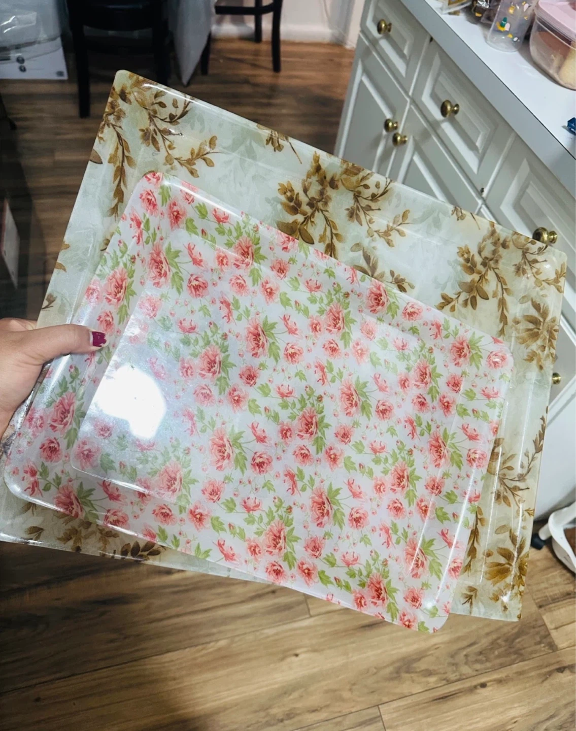 Floral Print Serving Trays (Set of 2) - photo 2