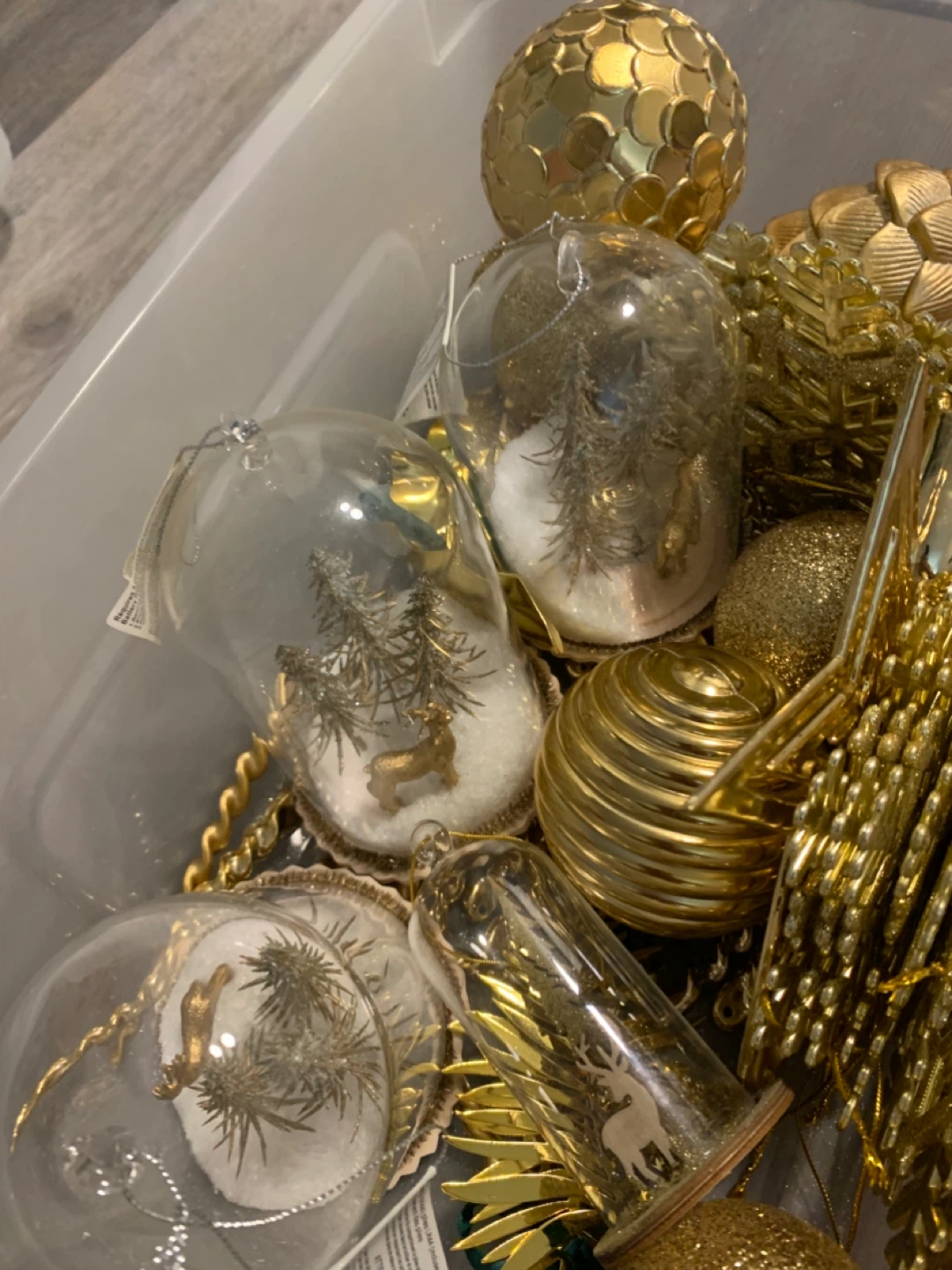 Glass Cloche Christmas Ornament with Deer and Tree - photo 3