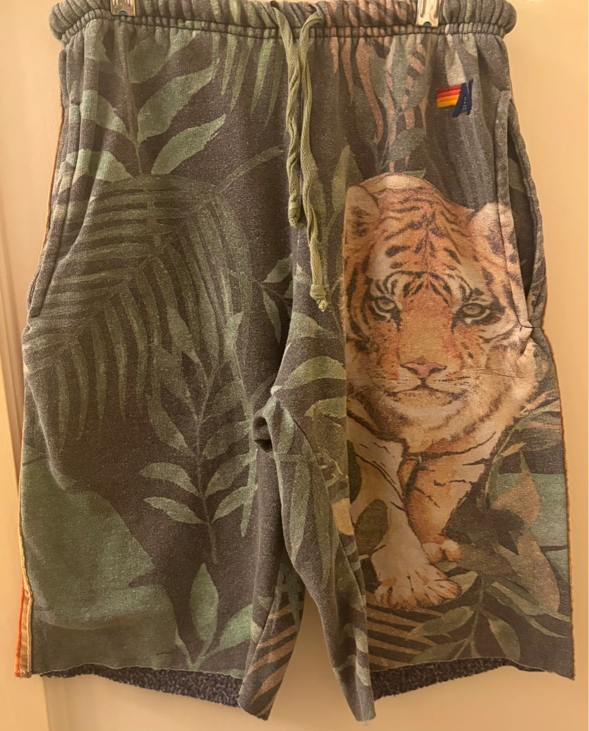Aviator Nation RARE Tiger & Palm Print Sweat Shorts
