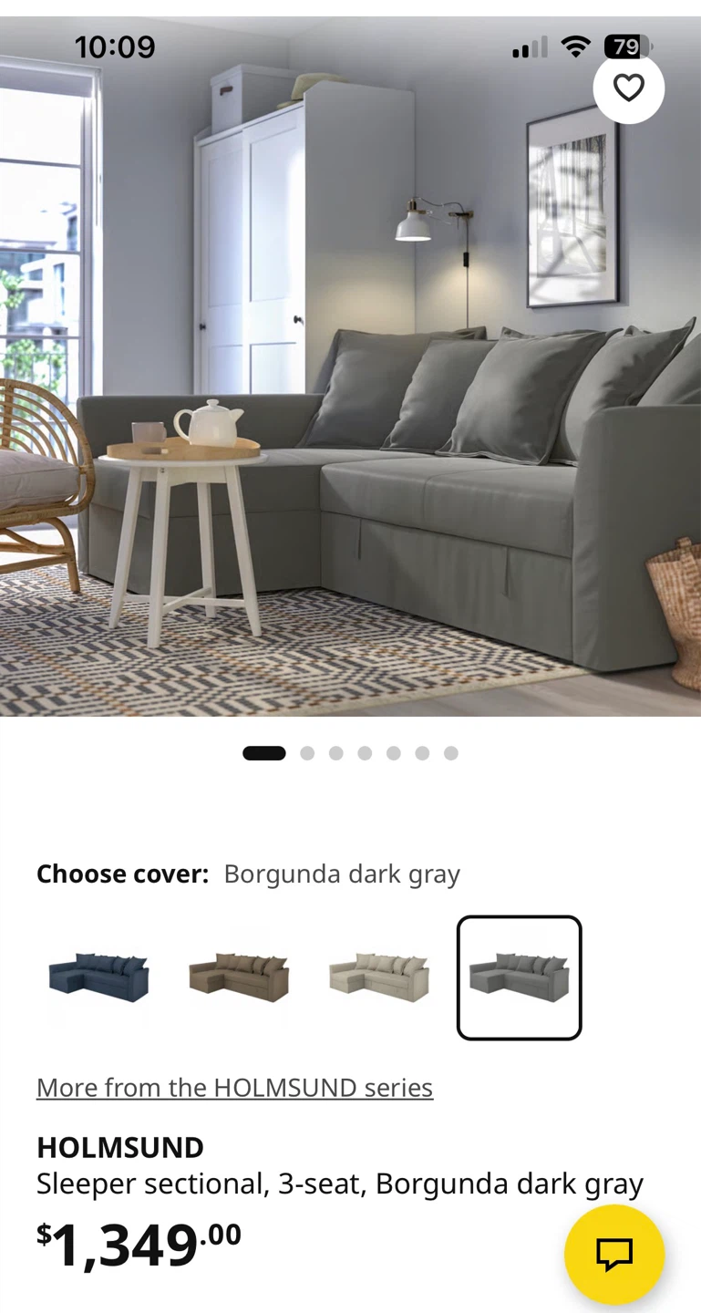IKEA HOLMSUND Sleeper Sofa Dark Gray - photo 4