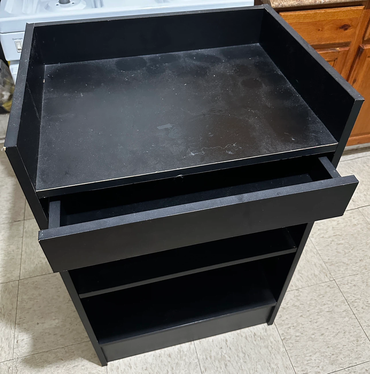 Black Wooden storage corner