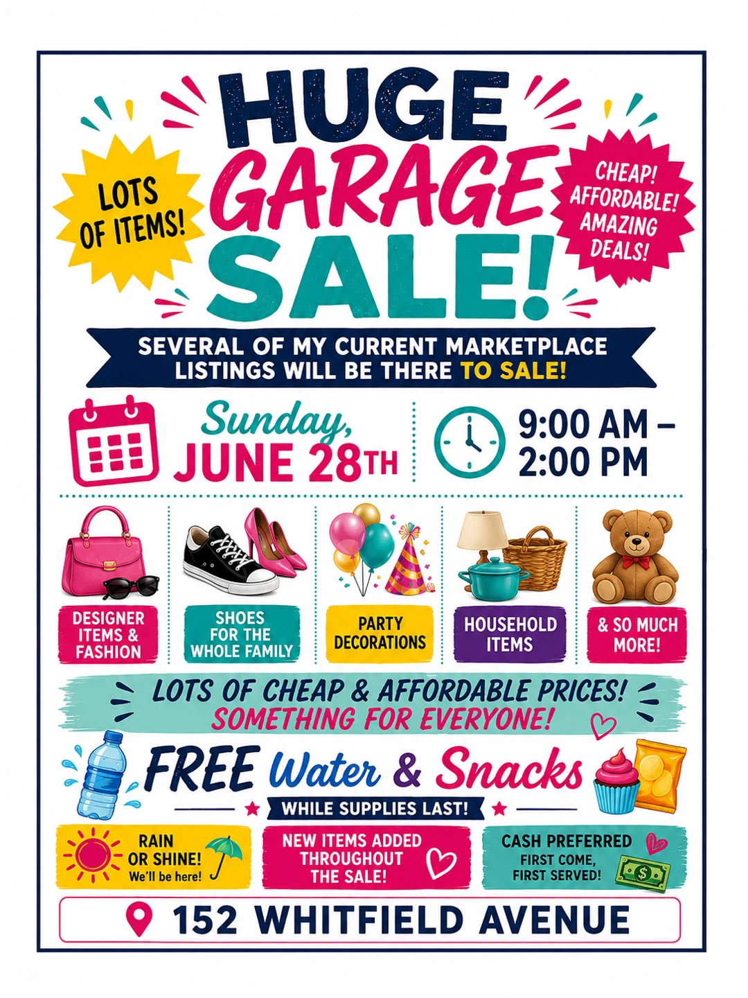 🎉 HUGE GARAGE SALE – DESIGNER ITEMS, HOUSEHOLD GOODS & MORE! 🎉