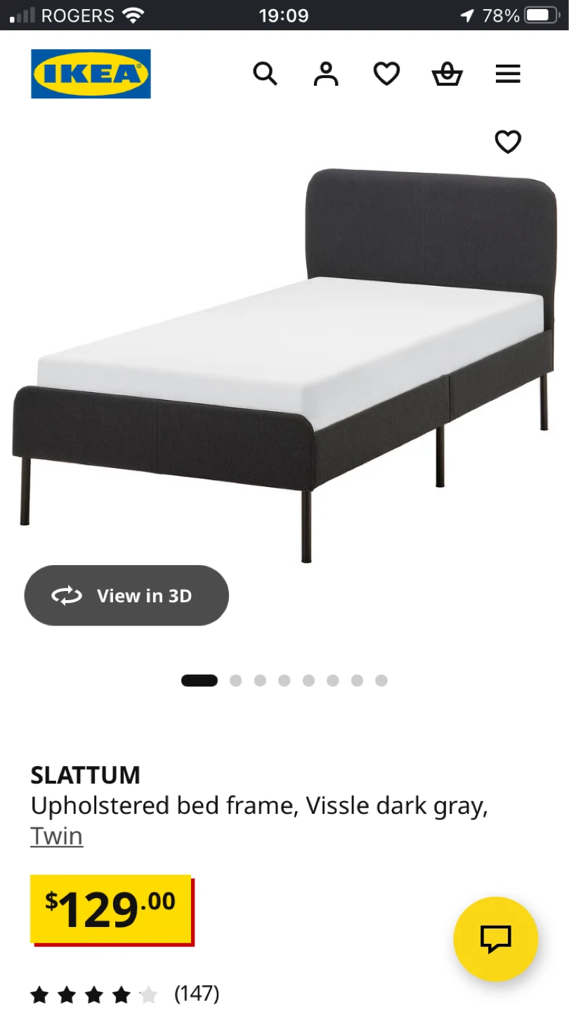 New IKEA SLATTUM Twin Bed Frame