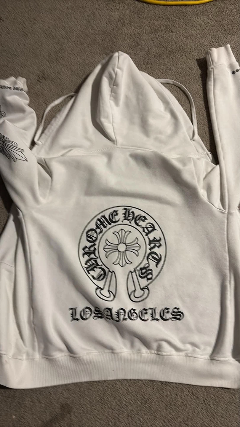 White chrome hearts hoodie - photo 3